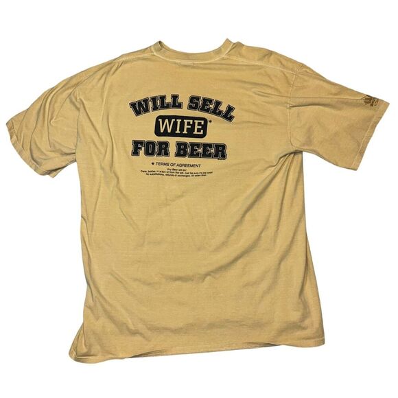 Crazy Shirts T-Shirt Beer Dyed Graphic SELL WIFE FOR BEER Hawaii Humor NEW XXL - Picture 2 of 6